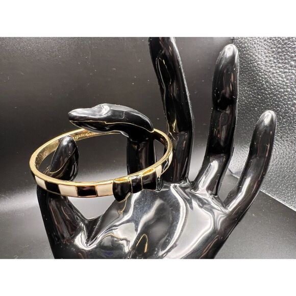 Kate Spade Black Striped Bow Bangle - Picture 6 of 8
